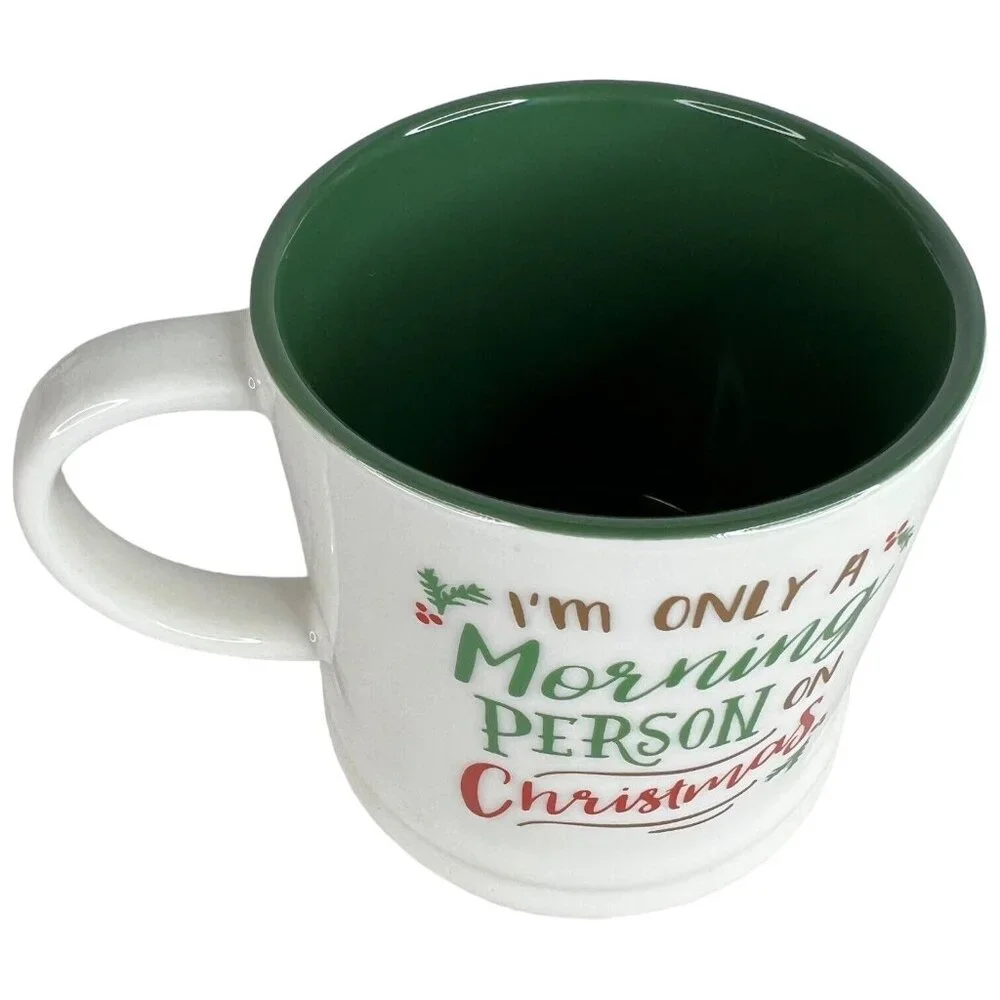 Threshold Im Only A Morning Person On Christmas Mug White Green Cup Target Home - Picture 6 of 7
